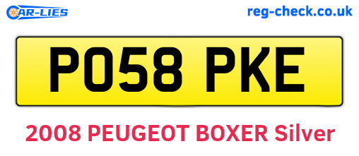 PO58PKE are the vehicle registration plates.