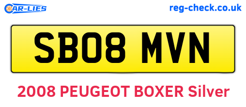 SB08MVN are the vehicle registration plates.