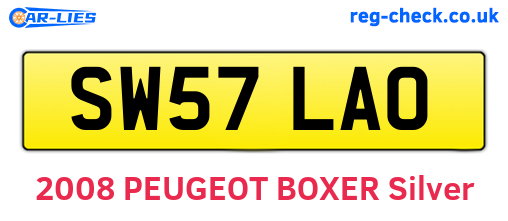 SW57LAO are the vehicle registration plates.