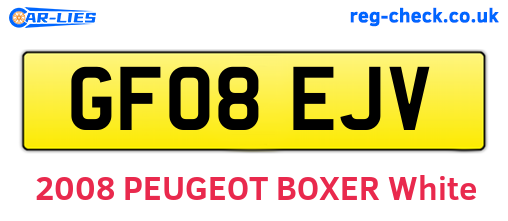 GF08EJV are the vehicle registration plates.