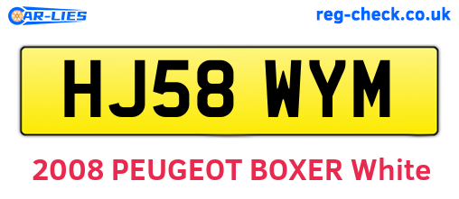 HJ58WYM are the vehicle registration plates.