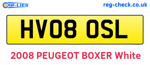 HV08OSL are the vehicle registration plates.