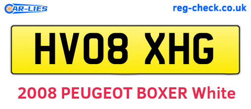 HV08XHG are the vehicle registration plates.