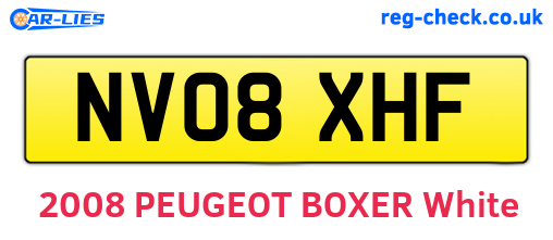 NV08XHF are the vehicle registration plates.