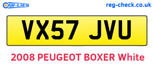 VX57JVU are the vehicle registration plates.