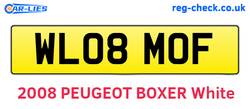 WL08MOF are the vehicle registration plates.