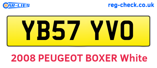 YB57YVO are the vehicle registration plates.