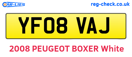YF08VAJ are the vehicle registration plates.
