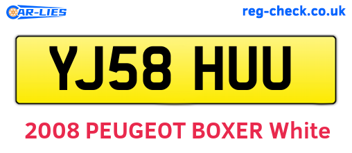 YJ58HUU are the vehicle registration plates.