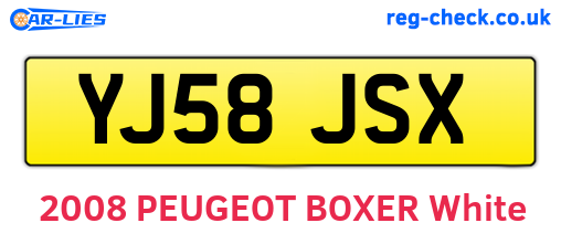 YJ58JSX are the vehicle registration plates.