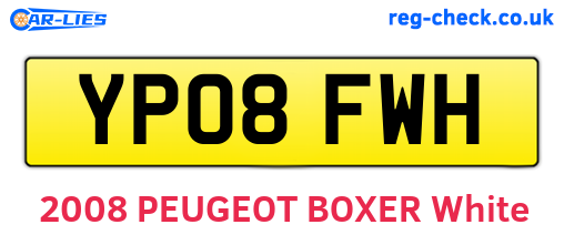 YP08FWH are the vehicle registration plates.