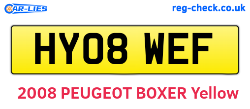 HY08WEF are the vehicle registration plates.