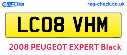LC08VHM are the vehicle registration plates.