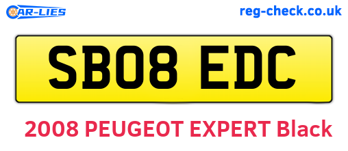 SB08EDC are the vehicle registration plates.