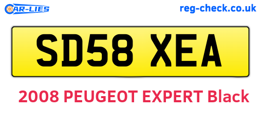 SD58XEA are the vehicle registration plates.