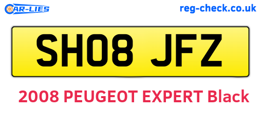 SH08JFZ are the vehicle registration plates.