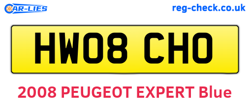 HW08CHO are the vehicle registration plates.