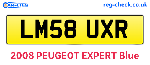 LM58UXR are the vehicle registration plates.