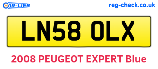 LN58OLX are the vehicle registration plates.