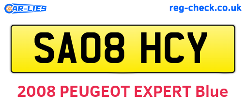 SA08HCY are the vehicle registration plates.