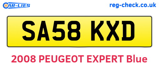 SA58KXD are the vehicle registration plates.