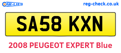 SA58KXN are the vehicle registration plates.
