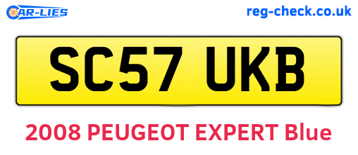 SC57UKB are the vehicle registration plates.