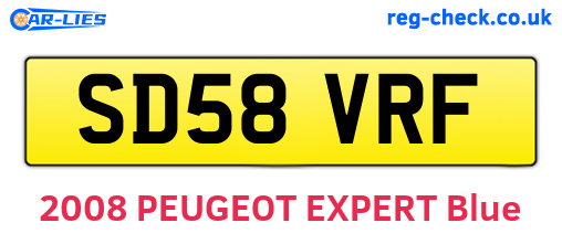 SD58VRF are the vehicle registration plates.