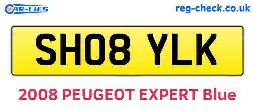 SH08YLK are the vehicle registration plates.