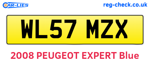 WL57MZX are the vehicle registration plates.