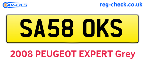 SA58OKS are the vehicle registration plates.