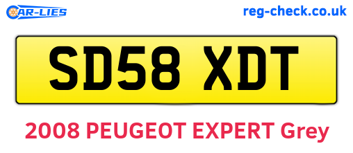 SD58XDT are the vehicle registration plates.
