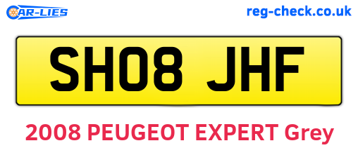 SH08JHF are the vehicle registration plates.