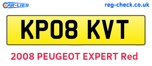 KP08KVT are the vehicle registration plates.