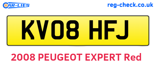 KV08HFJ are the vehicle registration plates.