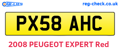 PX58AHC are the vehicle registration plates.