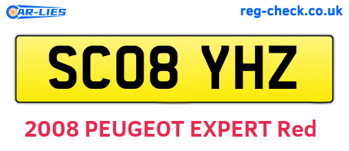 SC08YHZ are the vehicle registration plates.