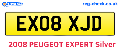 EX08XJD are the vehicle registration plates.
