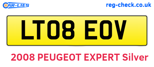 LT08EOV are the vehicle registration plates.