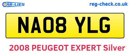 NA08YLG are the vehicle registration plates.