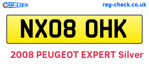 NX08OHK are the vehicle registration plates.
