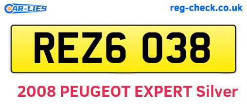REZ6038 are the vehicle registration plates.
