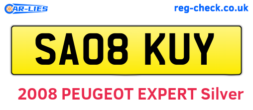 SA08KUY are the vehicle registration plates.