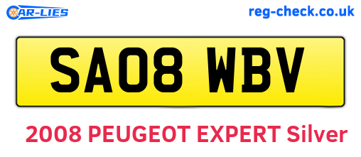 SA08WBV are the vehicle registration plates.