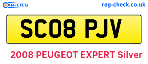 SC08PJV are the vehicle registration plates.