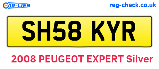SH58KYR are the vehicle registration plates.
