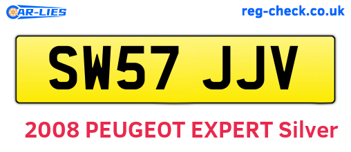SW57JJV are the vehicle registration plates.