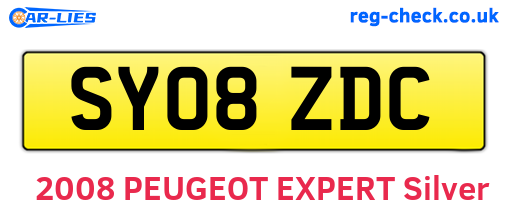 SY08ZDC are the vehicle registration plates.