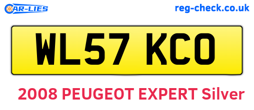 WL57KCO are the vehicle registration plates.