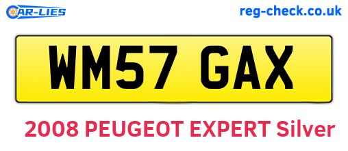 WM57GAX are the vehicle registration plates.